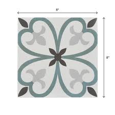 Marazzi D Segni Clover 8 In X 8 In Glazed Porcelain Floor And Wall Tile 10 32 Sq Ft Case Green