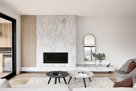 Wood Slat Trend Home Fireplace