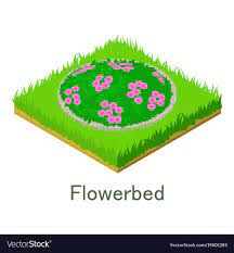 Flowerbed Icon Isometric Style Royalty