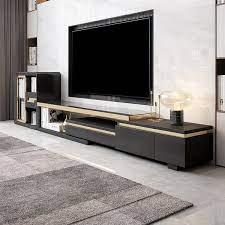 1850mm Black Gold Tv Console With