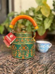 Tea Kettle Kaushalam Hand Painted