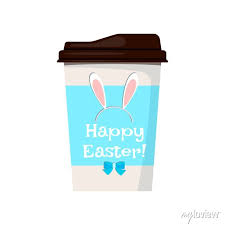 Easter Coffee Cup With Bunny Rabbit