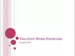 Ppt Two Step Word Problems Powerpoint
