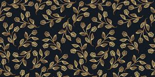 Gold Flower Pattern With Hand Drawn