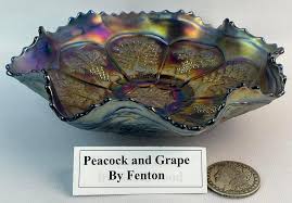 Antique Fenton Carnival Glass Peacock