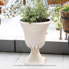 Worth Garden 2 Pack 24 In W X 22 In H Off White Plastic Country Indoor Outdoor Planter G803a00