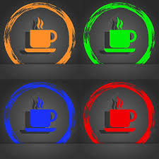 Modern Coffee Symbol Icon In Orange