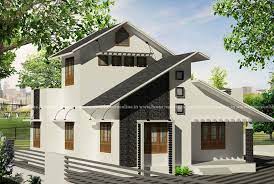 Simple House Design On Sloping Roof Style