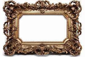 Golden Empty Horizontal Picture Frame