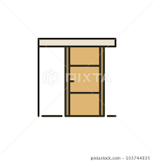 Sliding Door Vector Concept Colored