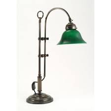 Desk Lamp With Adjustable Green Glass Shade
