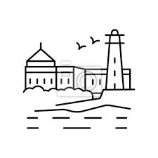 Lighthouse Building Bird Sea Icon