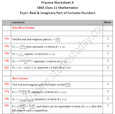 Cbse Class 11 Maths Real And Imaginary