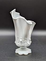 Fenton White Milk Glass Handkerchief