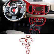 Red For Fiat 500l Carbon Fiber Interior