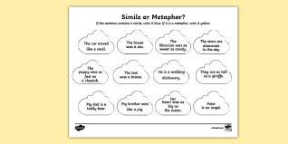 Simile And Metaphor Worksheet Simile