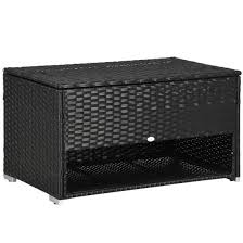 Black Rattan Garden Storage Box With