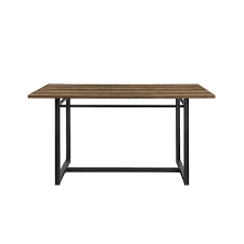 Rustic Oak Wood Top Modern Dining Table