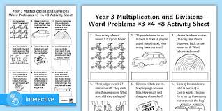 Division Problem Solving Worksheet