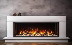 Modern Fireplace Icon On White Background