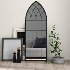 Gothic Church Window Style Mirror Black