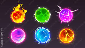 Magic Orb Ball Game Icon With Fire Glow