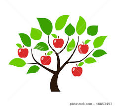 Apple Tree Ilration Icon Stock