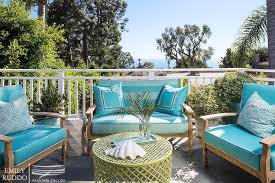 Teak Outdoor Furniture With Turquoise