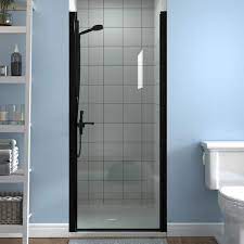 Shower Door In Black With Clear Glass