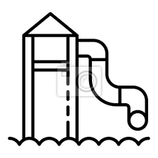 Water Tower Slide Icon Outline Water