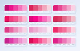 Set Pink Pantone Color Palette In Rgb