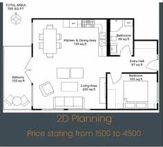 2d House Plan In Pan India 1500