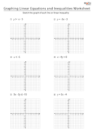Graphing Linear Equations Worksheets