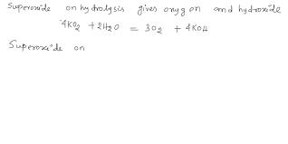 Solved Potassium Superoxide Is Used T0