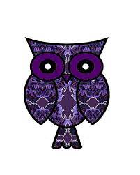 Modern Purple Art Purple Owl