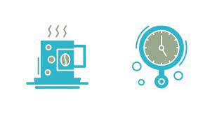 Coffee Cup And Wall Clock Icon 32661803