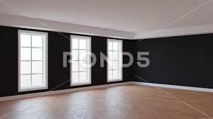 Empty Interior Of The Room With Black
