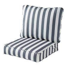 Greendale Home Fashions 2 Piece Canopy Stripe Gray Outdoor Deep Seat Cushion Set