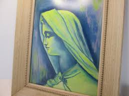 Vintage Framed Original Mother Mary