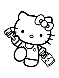 O Kitty With A Paint Coloring Page