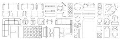 Furniture Plan View Vector Art Icons