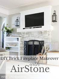 Brick Fireplace Makeover Pine And