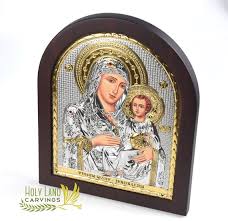 Virgin Mary And Baby Icon Plated