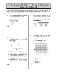 7th Grade Math Review For Final Part 4