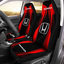 Honda Car Seat Cover Set Of 2 Ver2 Red