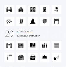 Construction Solid Glyph Icon Pack