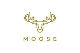 Line Art Moose Deer Logo Design Vector