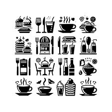 Set Of Cafe Icons Restaurant Icon Food