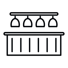 Wood Bar Counter Icon Outline Vector