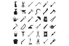 Home Gardening Tools Icon Set Graphic